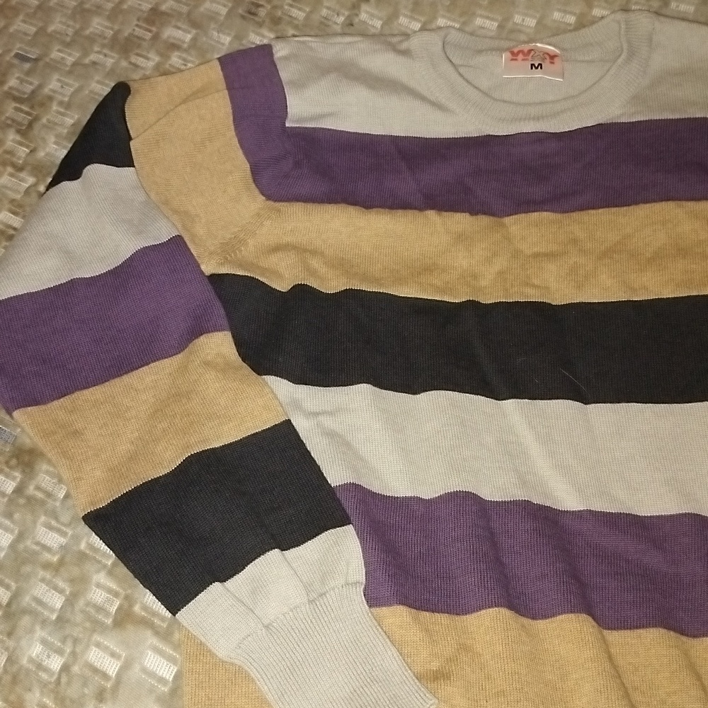 NWOT M WXY Three Color Big Block Stripe Sweater
